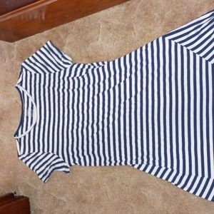 navy and white striped dreas